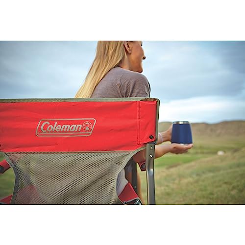 Coleman Outpost Breeze Folding Camp Chair with Cooling Mesh Back, Portable Outdoor Chair Supports up to 300lbs