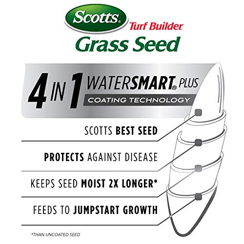 Scotts Turf Builder Grass Seed Sun & Shade Mix with Fertilizer and Soil Improver, Thrives in Many Conditions, 5.6 lbs.