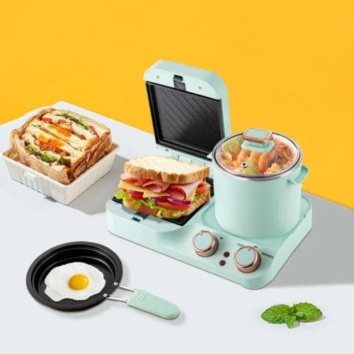 3in1 Breakfast Station Electric Mini Toaster Bread Breakfast Sandwich Maker 110V