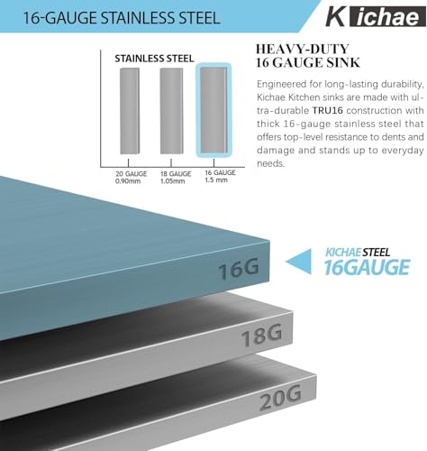 Kichae 12“ Deep Laundry Sink Undermount - 24 Inch Black Undermount Utility Sink Stainless Steel Single Bowl Under Counter Handmade Laundry Utility Room Basin