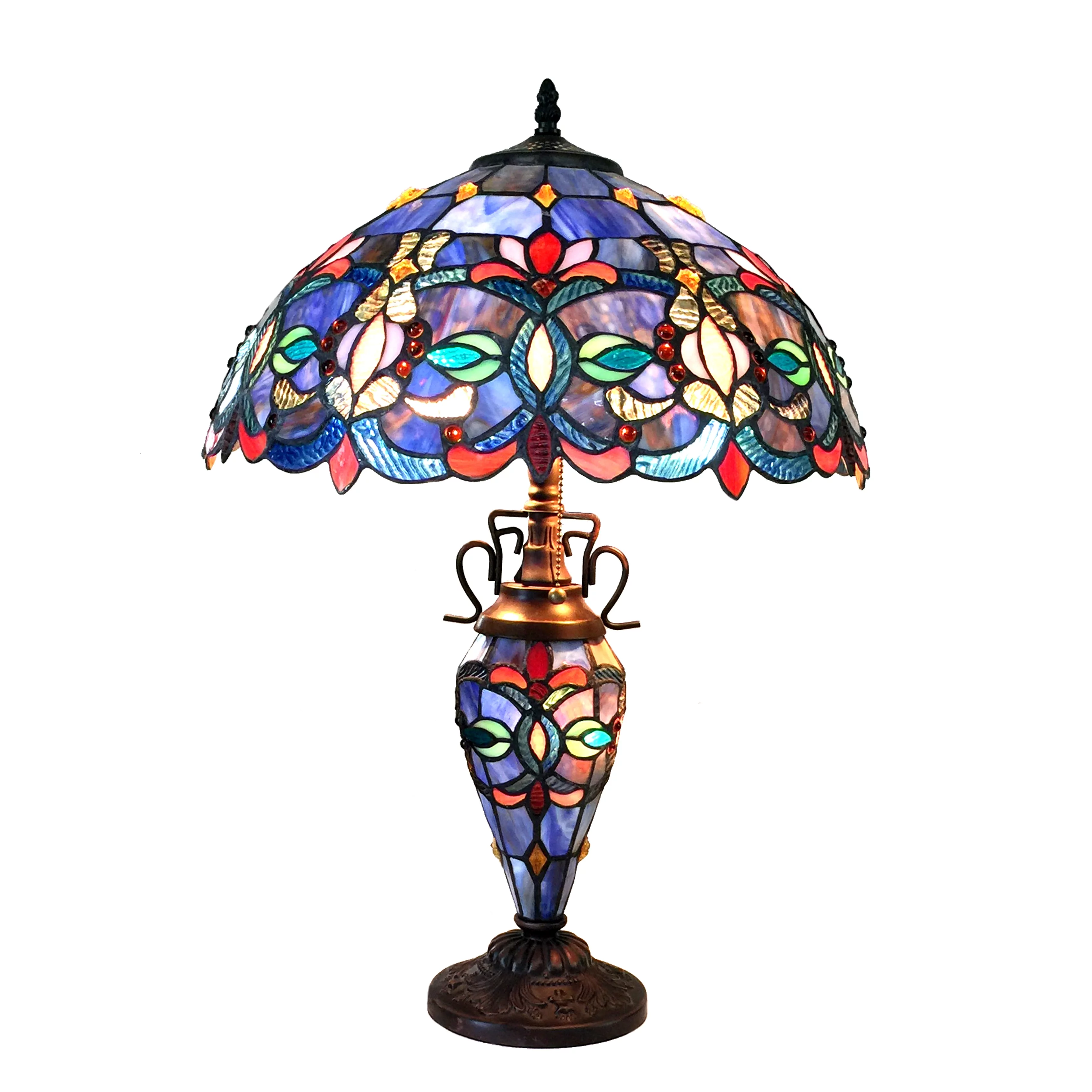 RADIANCE Goods Tiffany-Style 3 Light Victorian Double Lit Table Lamp 18