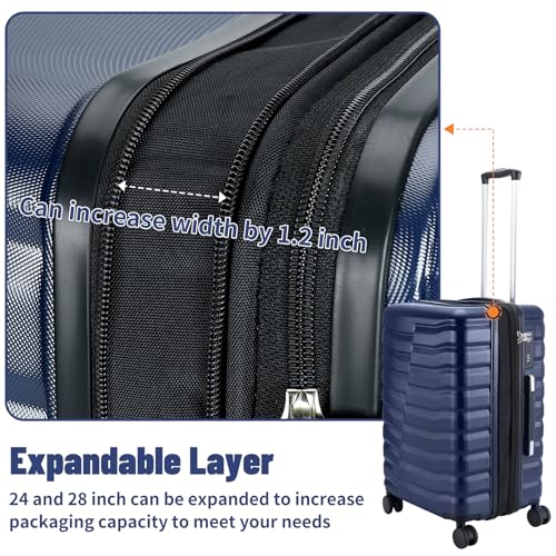 Lightweight Luggage with Spinner Wheels & YKK Zipper, 3-Piece Travel Suitcase ABS+PC Hardshell Luggage Set with TSA Lock, Light Avocado Green (20+24+28 inch)