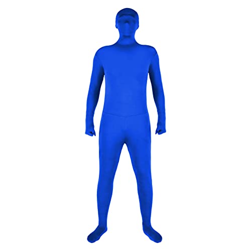 Meking Blue Chromakey Body Suit Full Body Blue Screen Suit for Photo Video Invisible Effect, Full Bodysuit Unisex Body Suit Rayon Costume for Funny Disappearing Effect Party Shows Sporting Activities