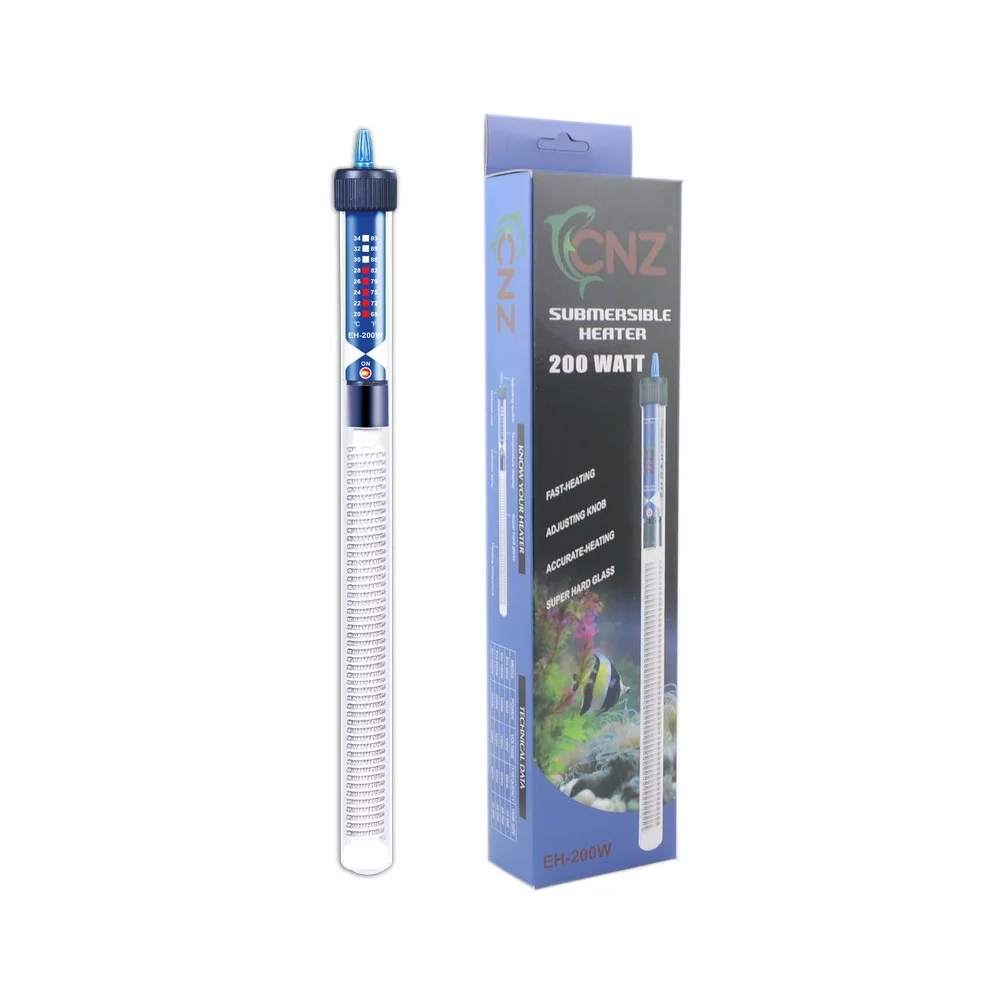 CNZ EH-200W 200W Aquarium Glass Submersible Heater, 2-Pack