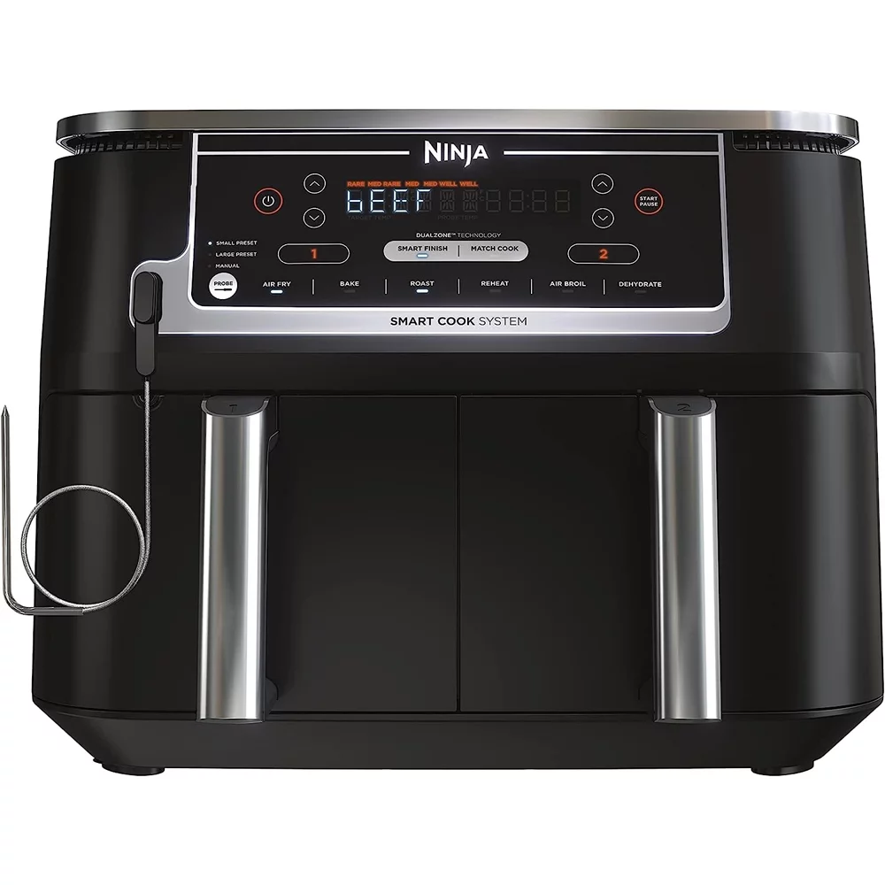 Restored Ninja DZ550 Foodi 6-in-1 Smart 10-qt. 2-Basket Air Fryer (Refurbished)