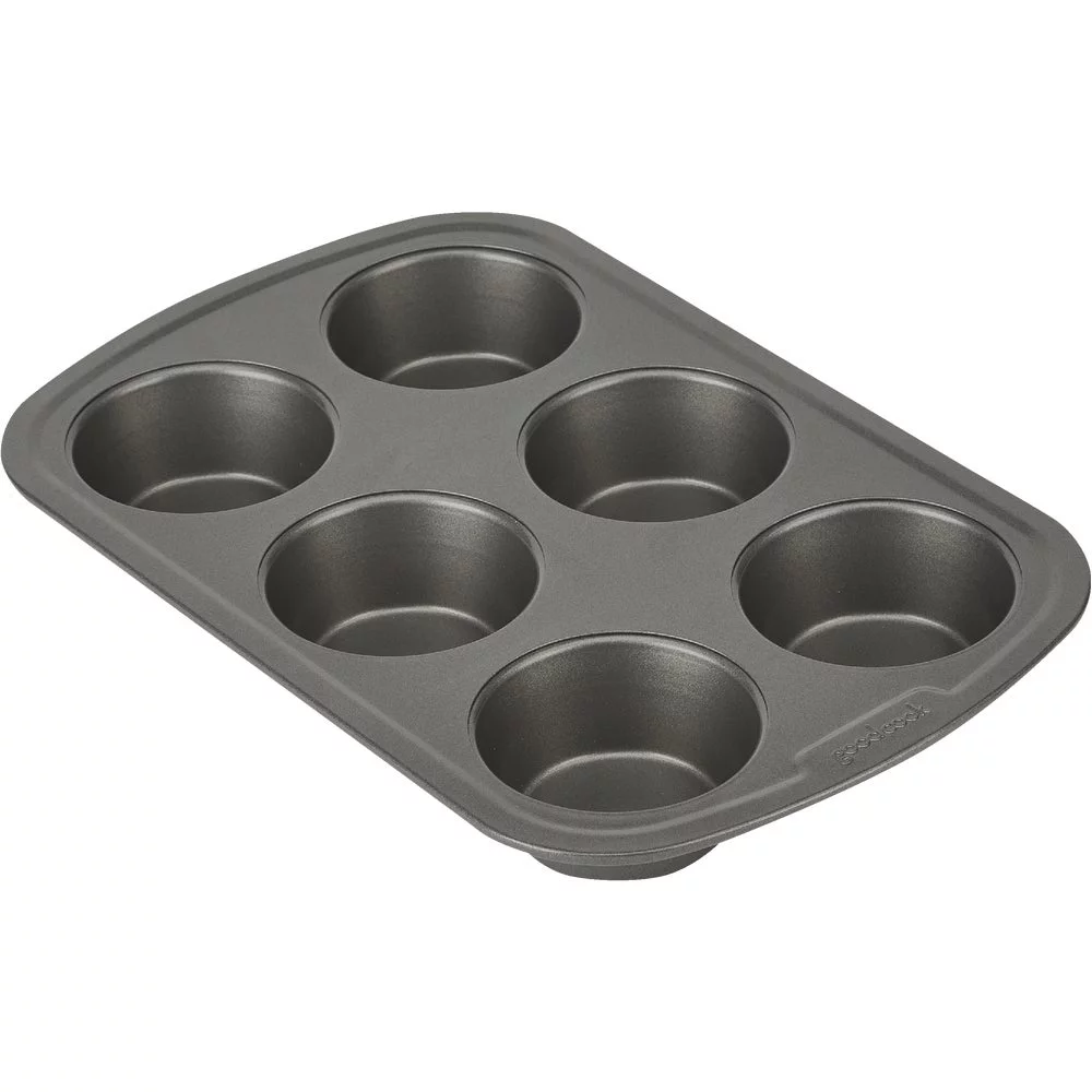 1 PK, Goodcook 4030-Goodcook 6-Cup Non-Stick Muffin Pan