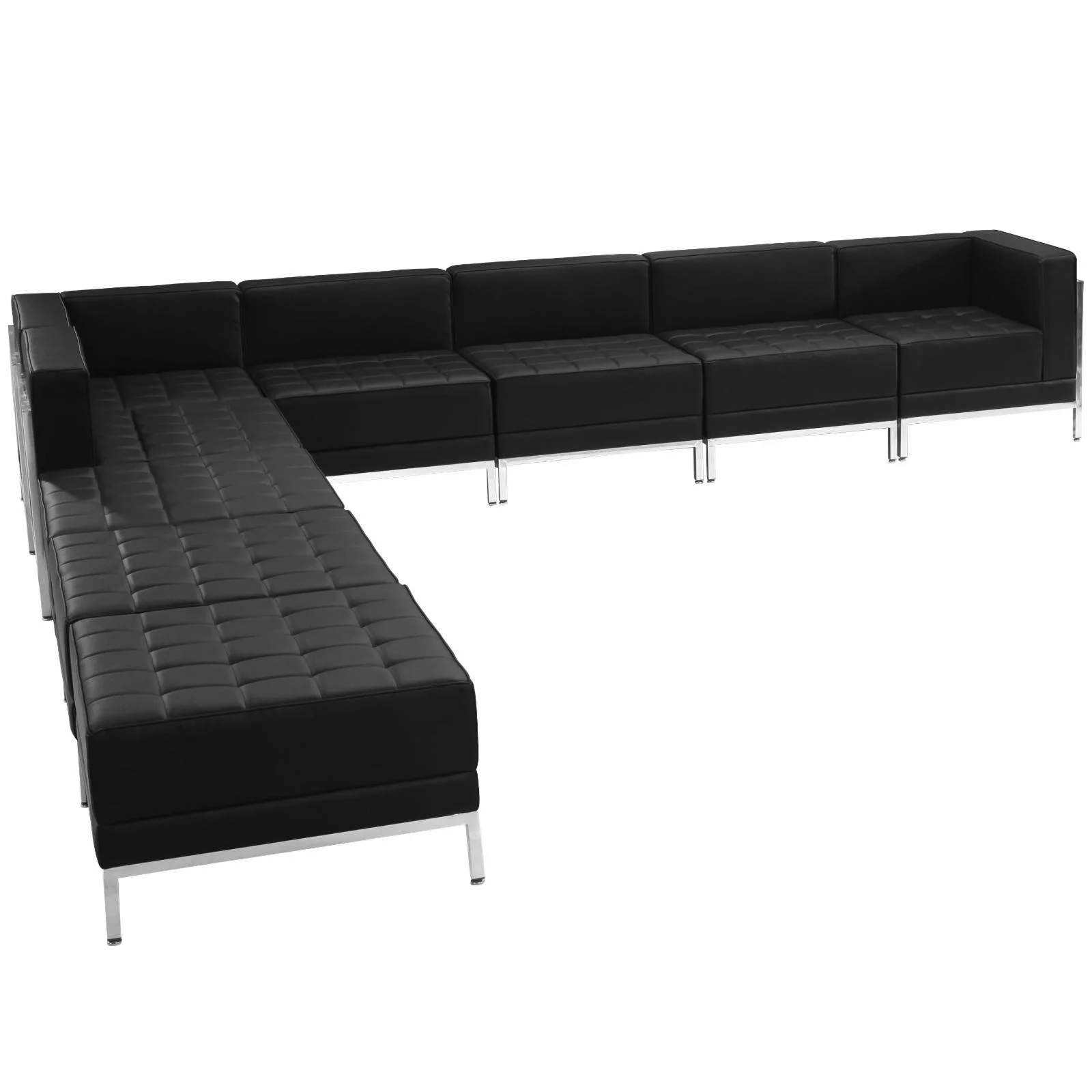 Flash Furniture Hercules Imagination 9-Piece Reception Configuration in Black