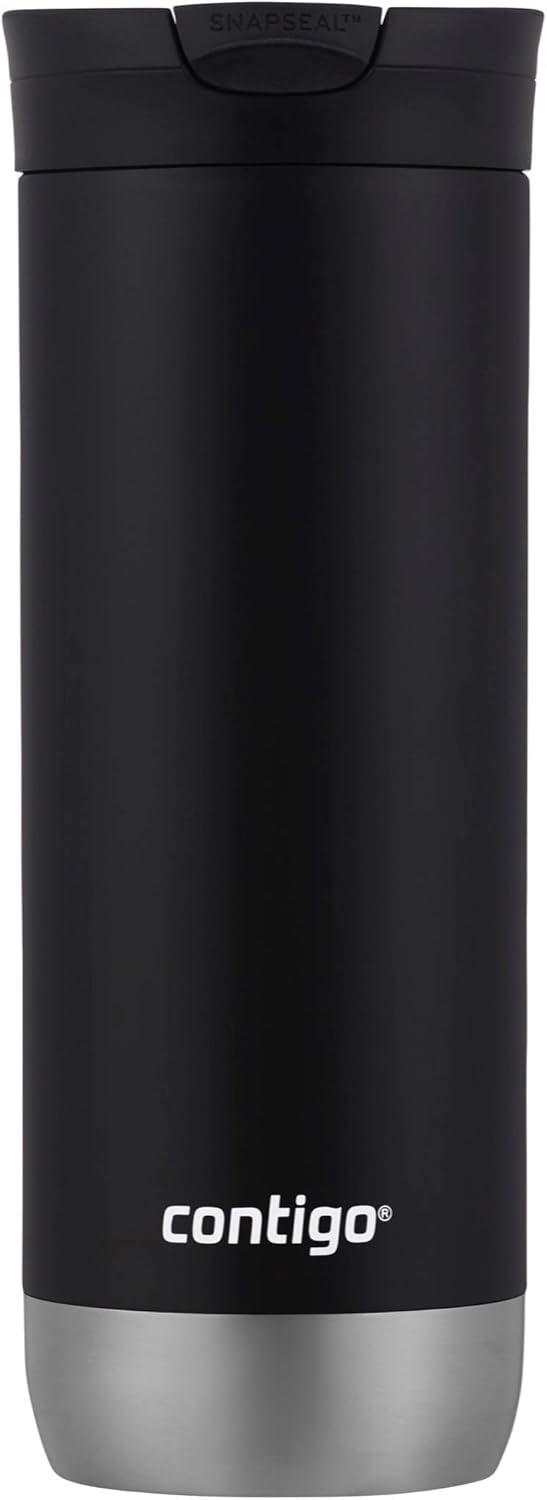 Contigo Luxe Vacuum-Insulated Stainless Steel Thermal Travel Mug & Huron Vacuum-Insulated Stainless Steel Travel Mug with Leak-Proof Lid