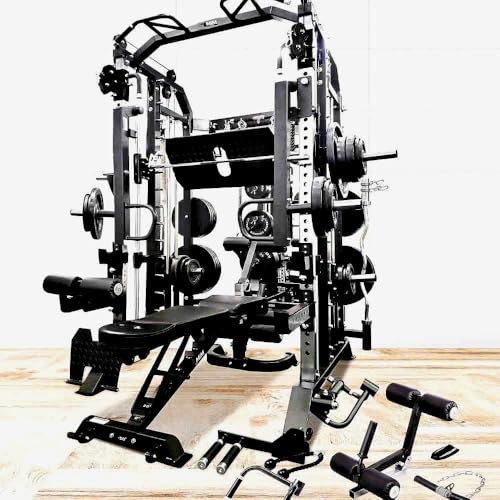 MiM USA Hercules EX Commercial All in One Gym Machine w/400 lb Weight Stack Jammer Arms Adj Bench Leg Press Leg Extension Arm Curl LAT Seat Complete Attachment