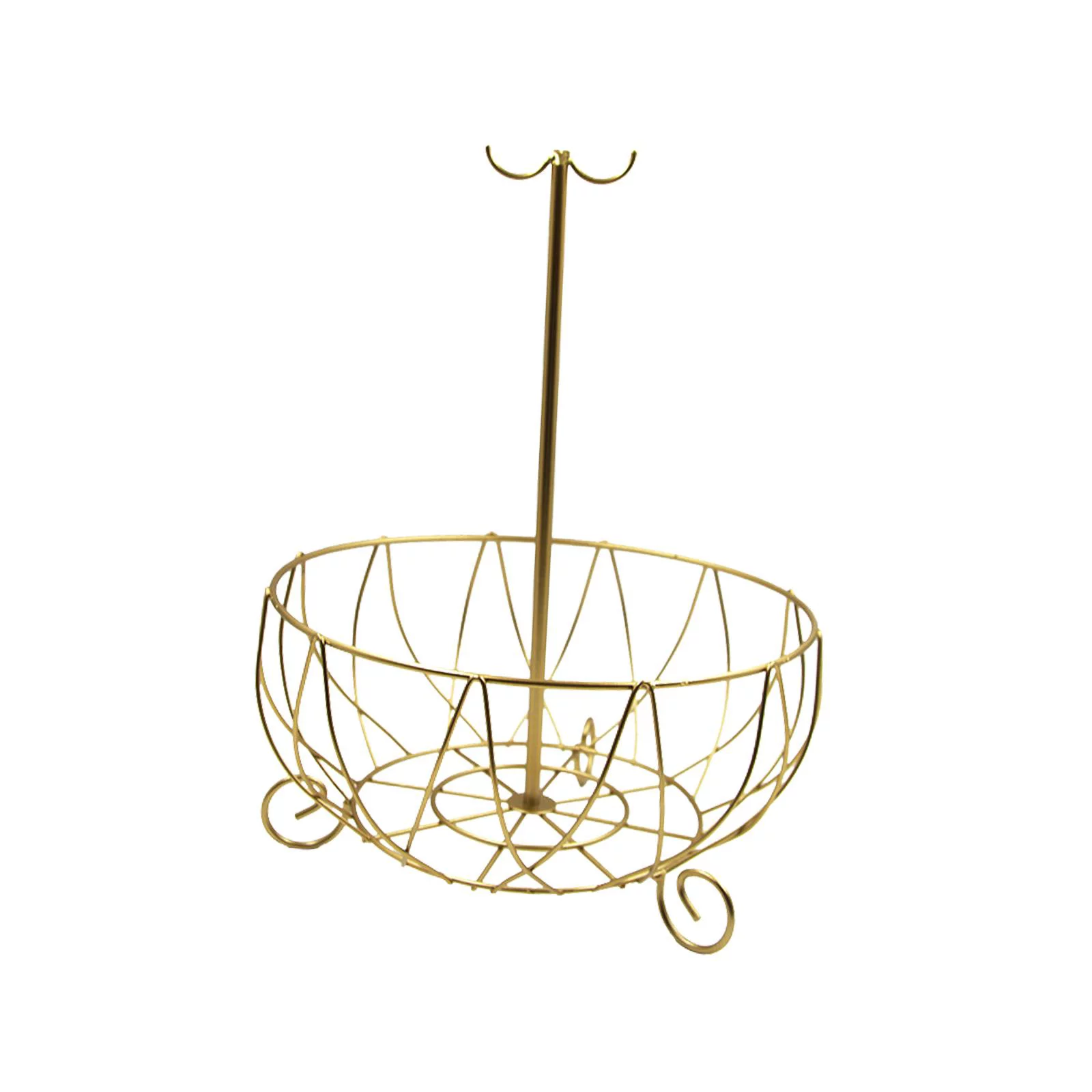 Fruit Basket with Banana Hanger, Countertop Fruit Vegetable Basket Bowl for Kitchen Counter, Iron Wire Storage Basket, Holder