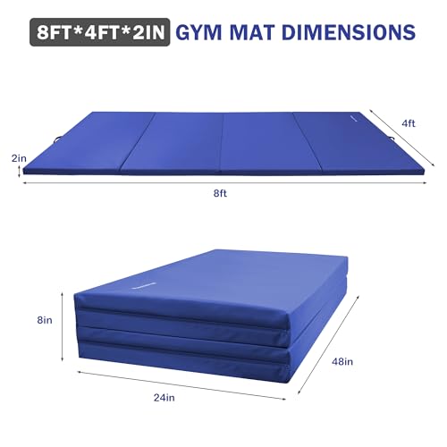 Folding Exercise Aerobics Mat, 4'x8'x2