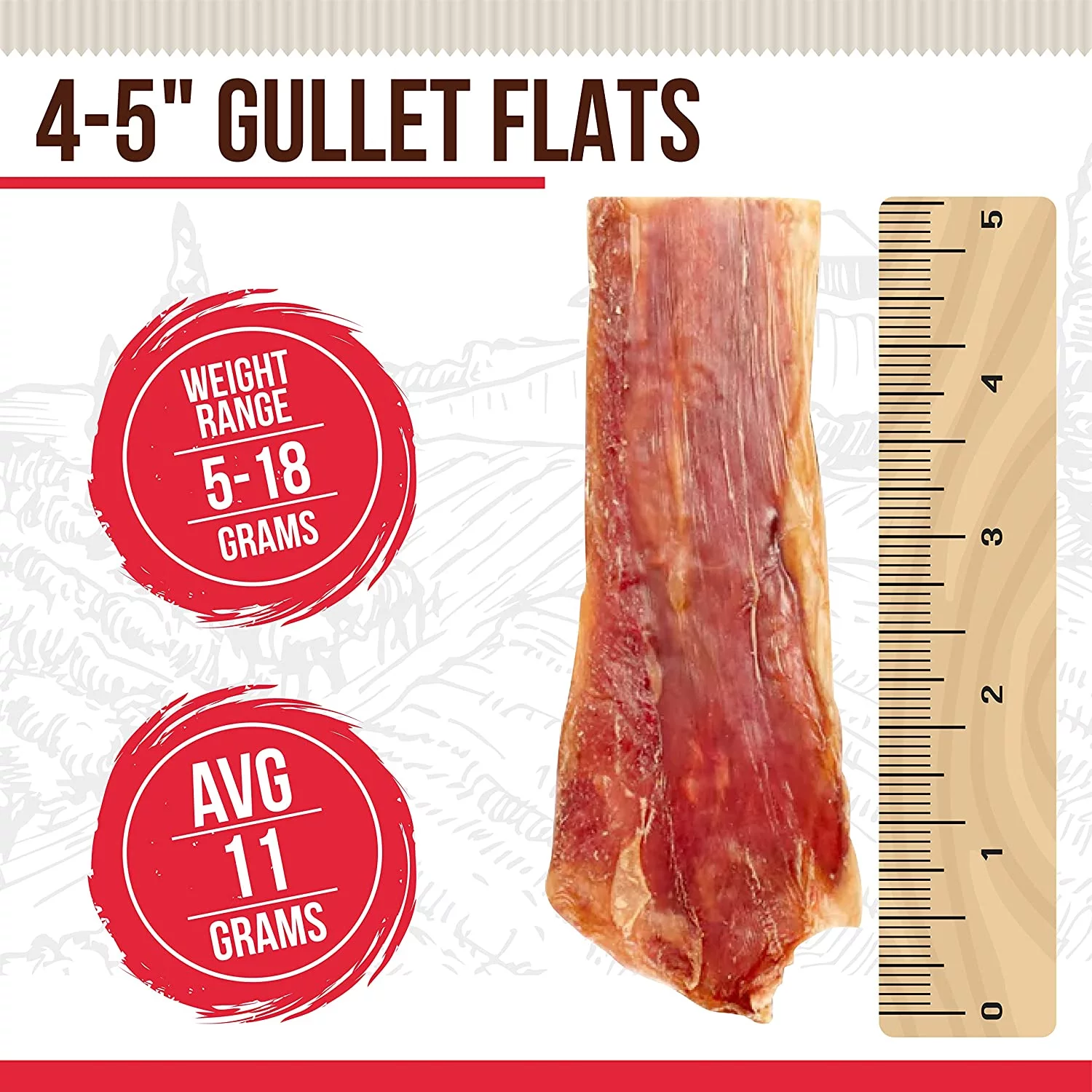 Best Dog Chews - Beef Gullet Strips for Dogs | 4-5 Inches | 14oz | All-Natural Beef Jerky Treats | Rich in Glucosamine & Chondroitin | 100% Real Beef | Dental Chew Treats | For All Breeds & Sizes Dogs