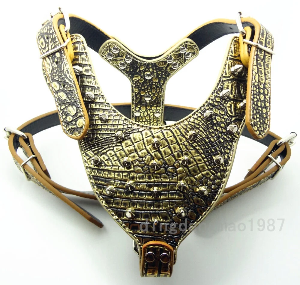 Brand New Spiked Studded Leather Dog Harness Pitbull Mastiff Terrier Husky Boxer