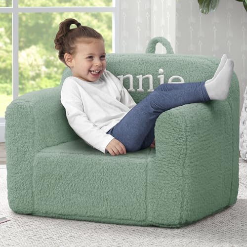 Delta Children Sherpa Cozee Chair - Foam Kids Chair for Ages 18 Months and Up, Rose
