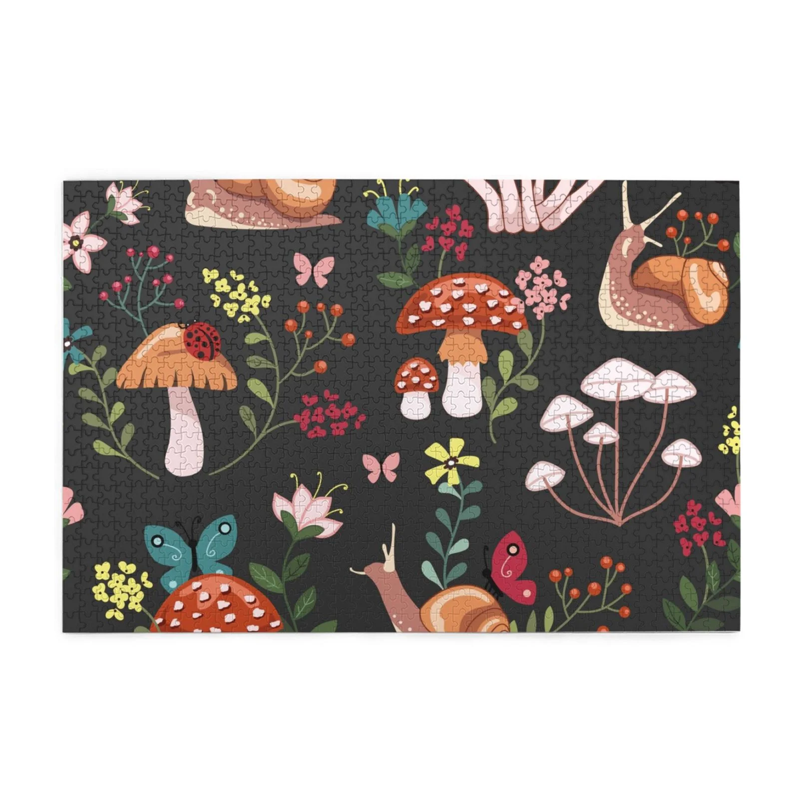 Bingfone 1000 Pieces Jigsaw Puzzles Mushroom With Snailsfor Adults and Teens and Kids Family Happy Gift Idea