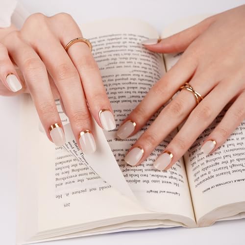 DANNI & TONI Semi Cured Gel Nail Strips Christmas Santa Claus Snowflakes Cat Eye Gel Nail Wraps 28 Stickers | Mistletoe Meow