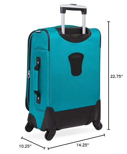 SwissGear Sion Softside Expandable Roller Luggage, Teal, 3 Piece Set (21/25/29)