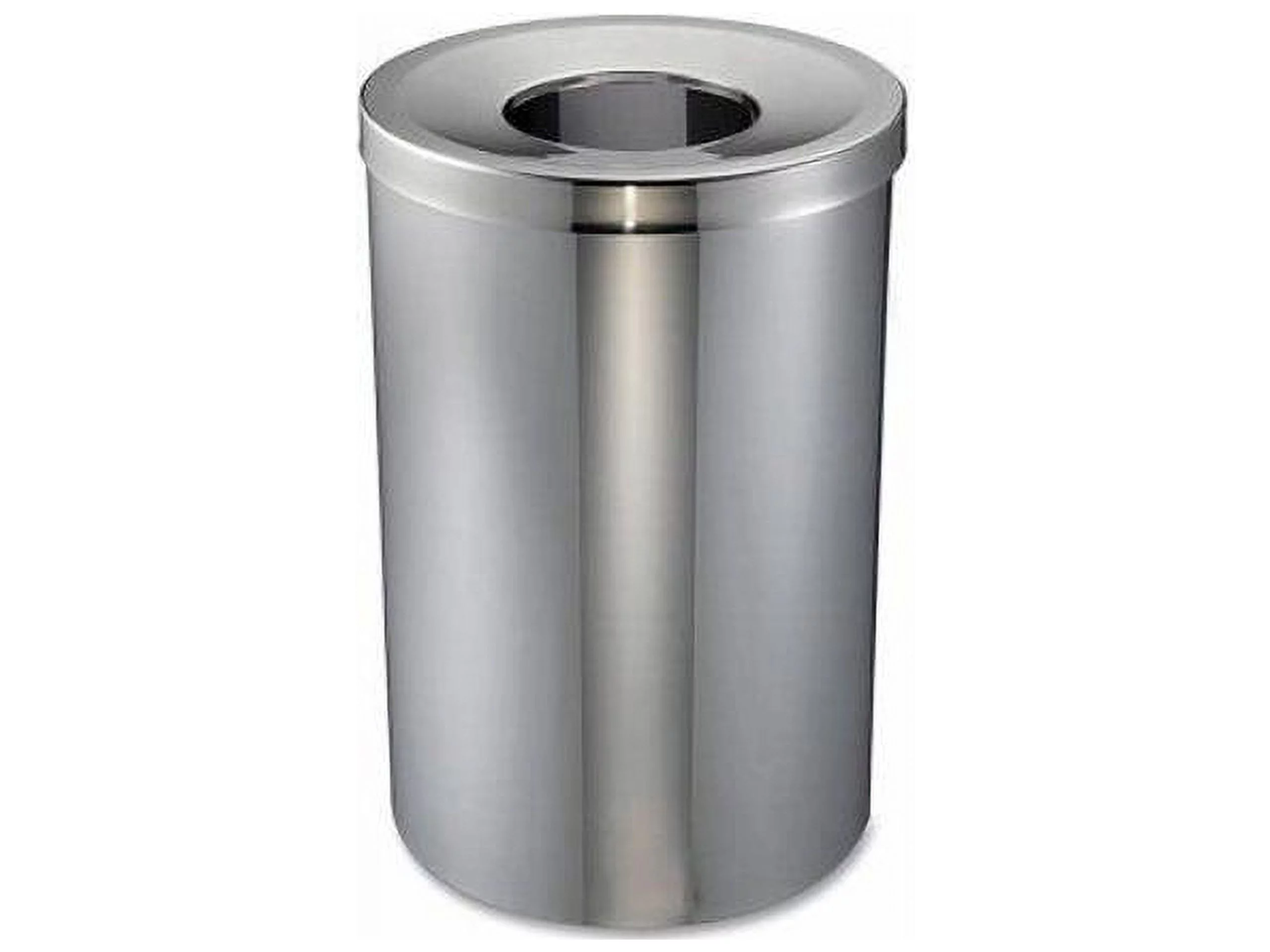 Genuine Joe Wast Receptacle Open-Mouth 30 Gal. Stainless Steel 58895