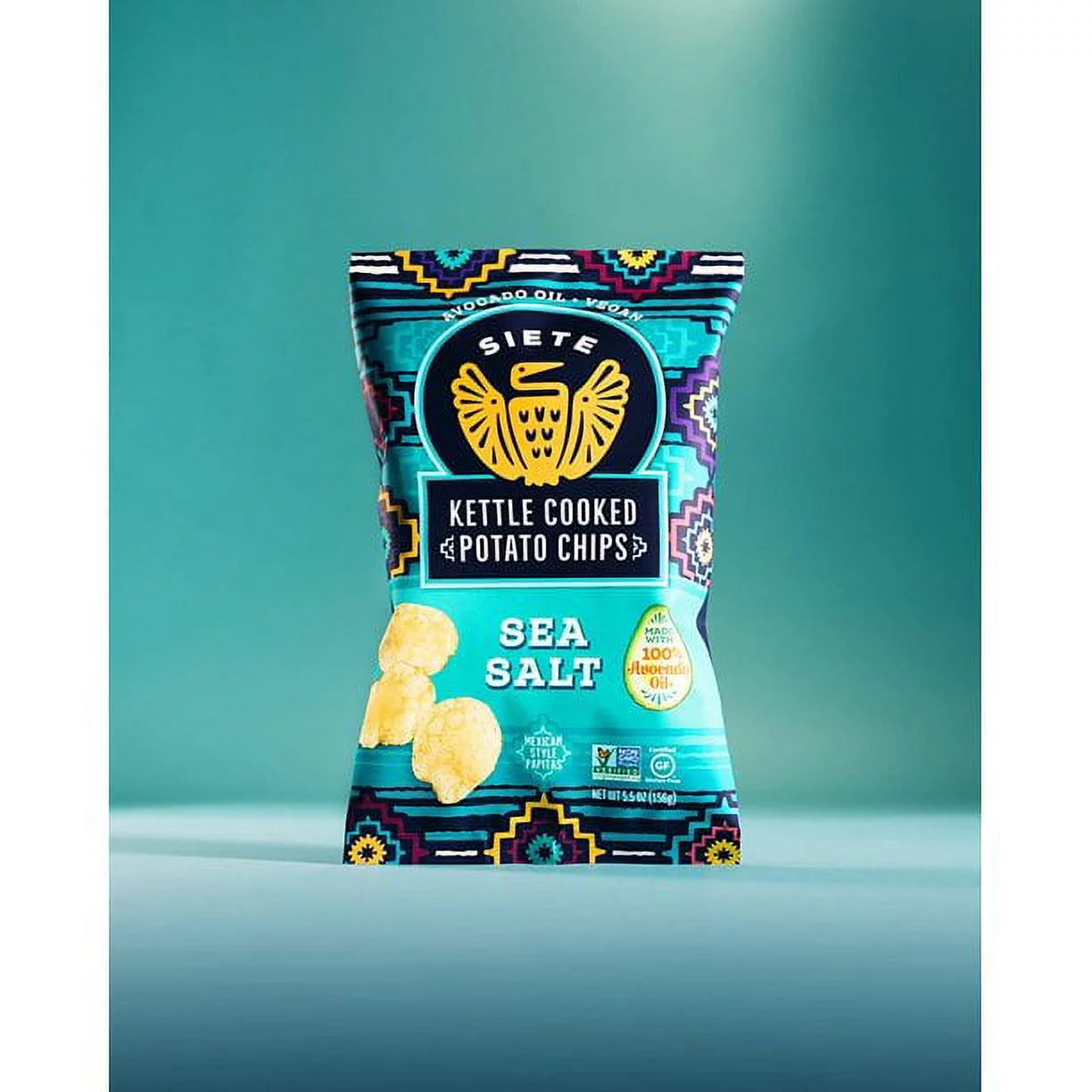 Siete Kettle Cooked Potato Chips Sea Salt - 5.5 oz Pack of 2