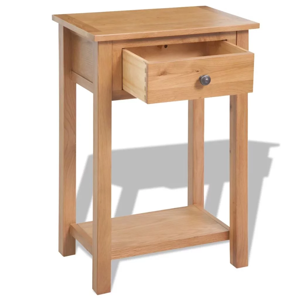OWSOO Console Table Solid Oak Wood 19.7