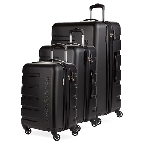 SwissGear 7366 Hardside Expandable Luggage with Spinner Wheels, White, Carry-On 19-Inch