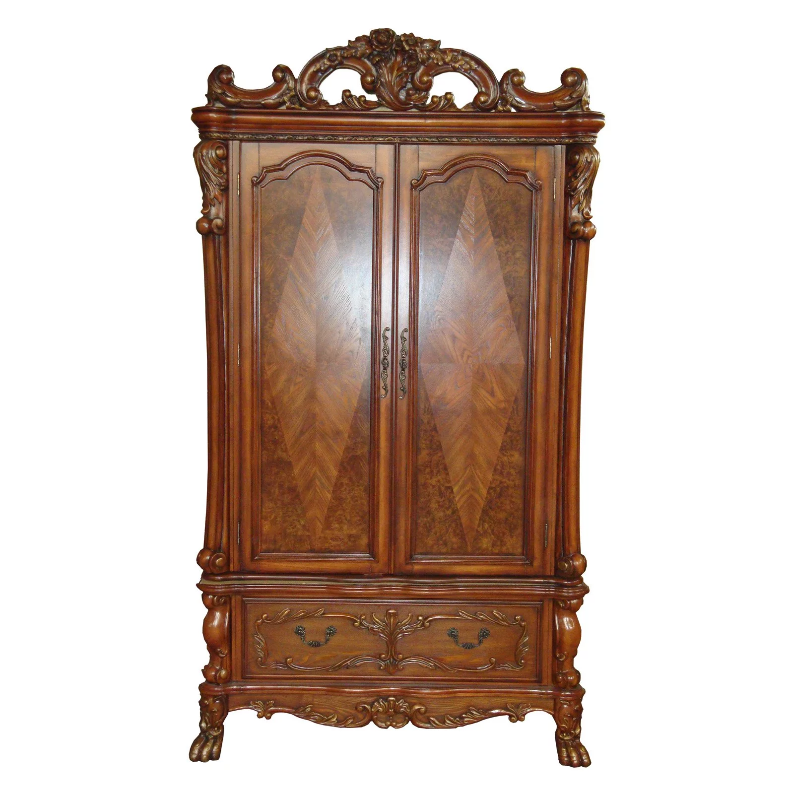 ACME Dresden 2-Drawer Wooden TV Armoire with 2 Doors in Cherry Oak