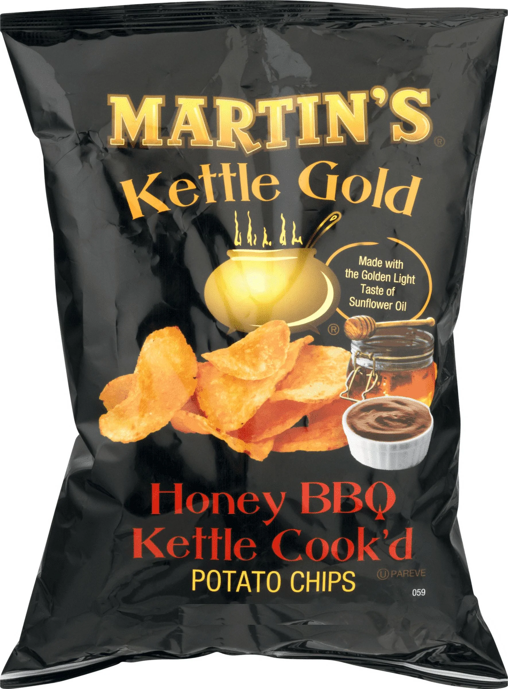 Martin's Kettle Gold Potato Chips Honey BBQ 8 oz. Bag (4 Bags)