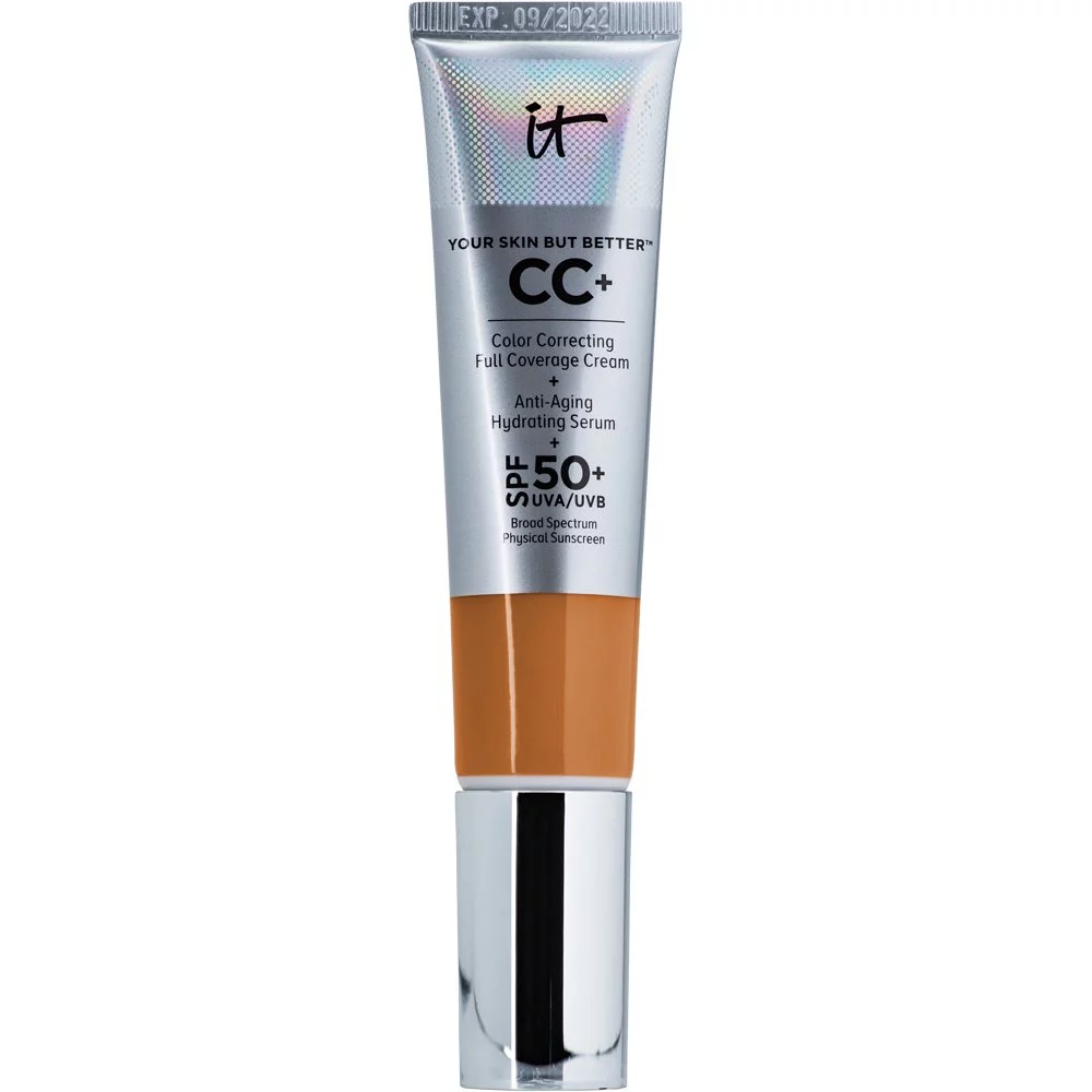 IT Cosmetics Your Skin But Better CC+ Cream - Color Correcting Cream, Full-Coverage Foundation, Hydrating Serum & SPF 50+ Sunscreen - Natural Finish - 1.08 fl oz