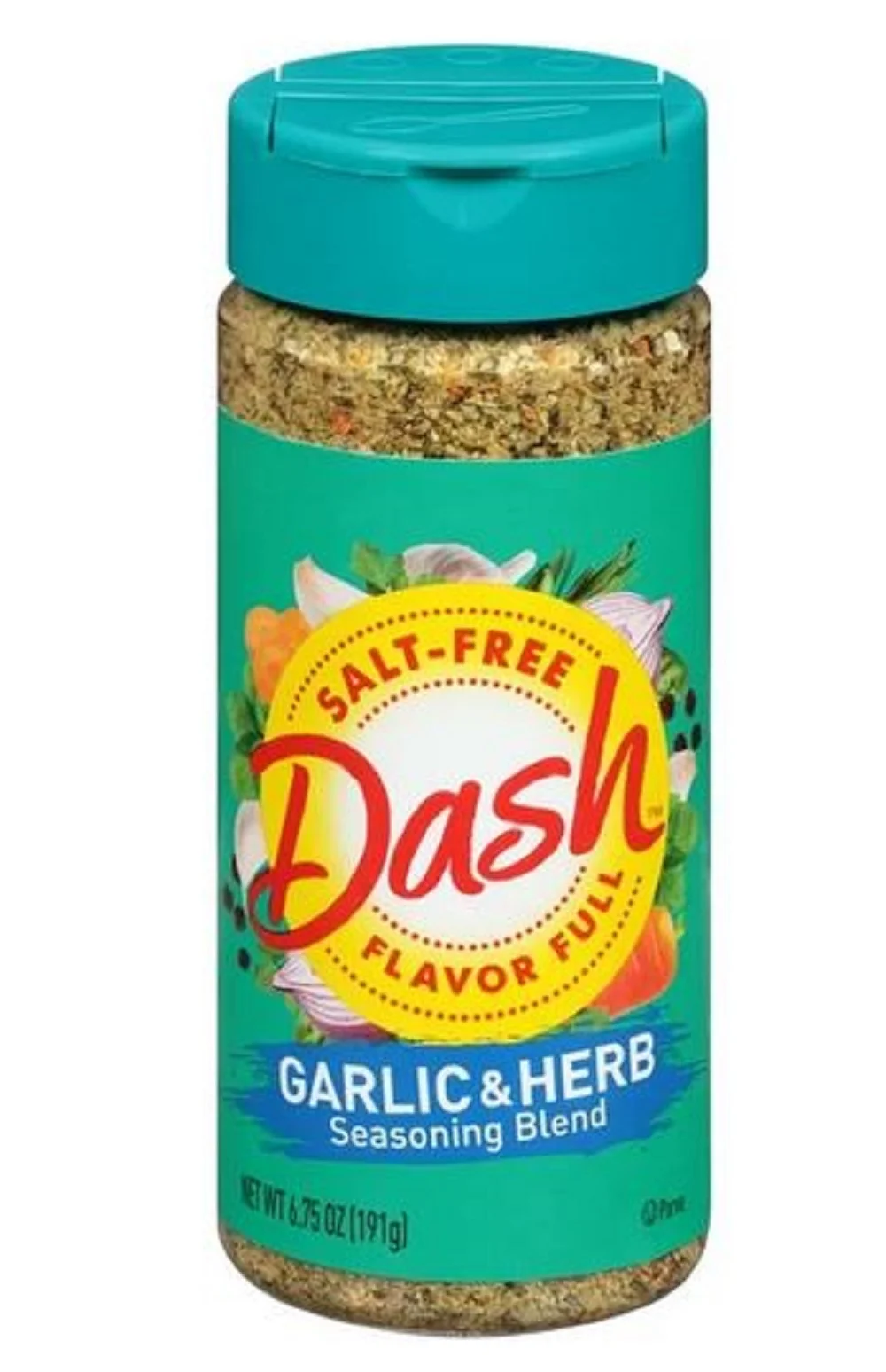 (4 pack) Dash Garlic & Herb Seasoning Blend, Salt-Free, 6.75 oz