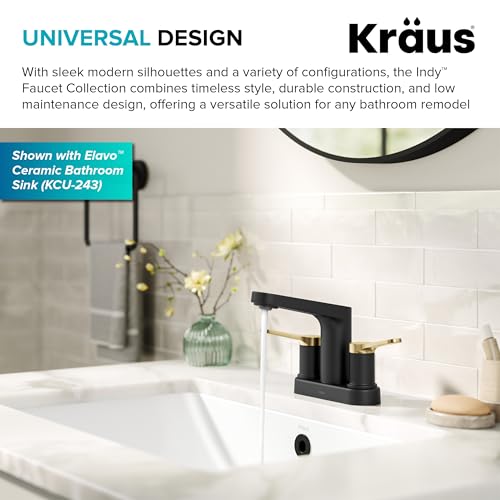 KRAUS Indy Single Handle One Hole Bathroom Sink Faucet in Chrome, KBF-1411CH