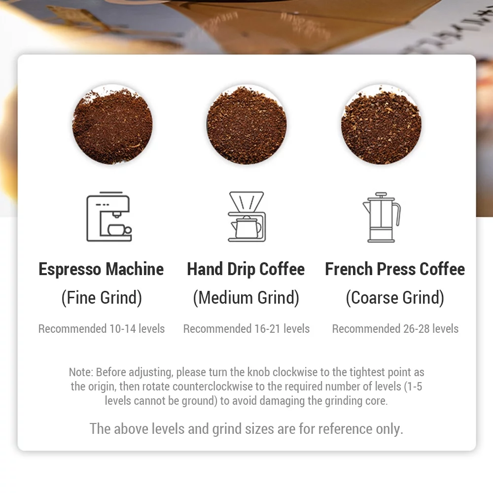 CAMPINGMOON Hand grinder,Coffee Stainless Steel Manual Coffee Stainless Burr Coffee Handle Conical Burr Coffee Steel Conical Burr Coffee Stainless Steel Conical