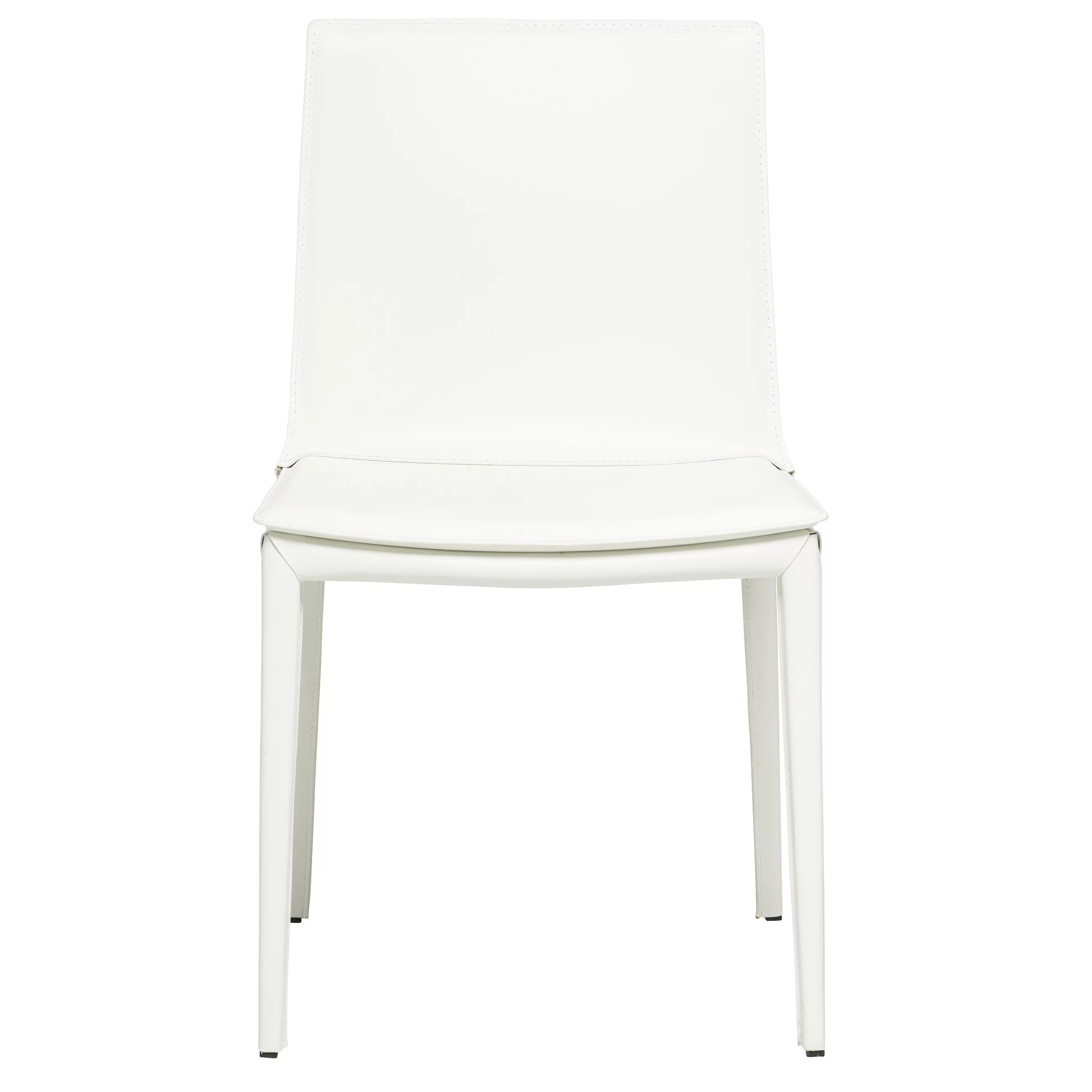Elite Living Hilton (Single) Modern Leather Upholstered Dining Chair White Leather