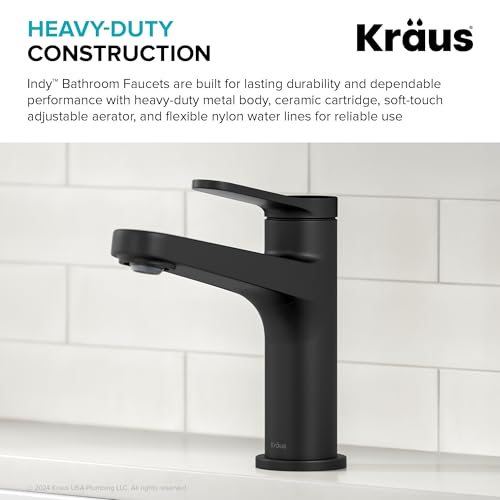 KRAUS Indy Single Handle One Hole Bathroom Sink Faucet in Chrome, KBF-1411CH