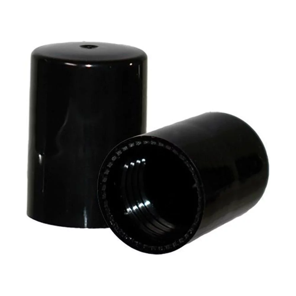 1/3 oz. (10 ml) Clear Glass Roll-on Bottle with Black Cap (Plastic Ball) (V3)