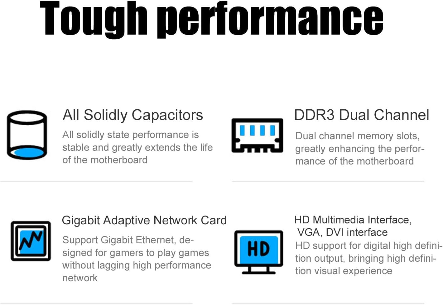 ATX Motherboard 64GB DDR3 LGA1155 Computer Motherboard with SATA3.0, 4 USB3.0, 6 USB2.0, Gigabit NIC, PCIEX16 Graphics Card Slot