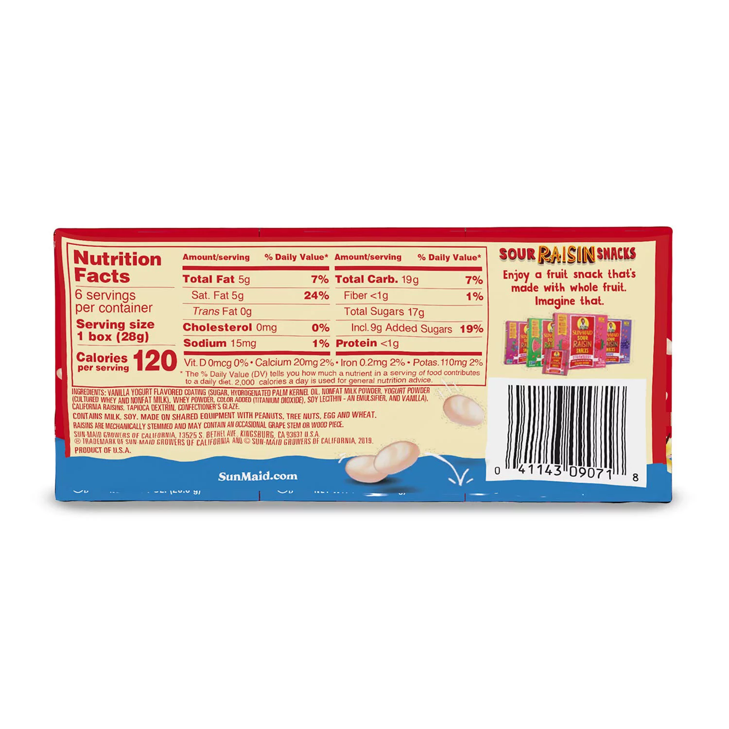 Sun-Maid Vanilla Yogurt Raisins, 1-Ounce (6 Count, Pack - 3)