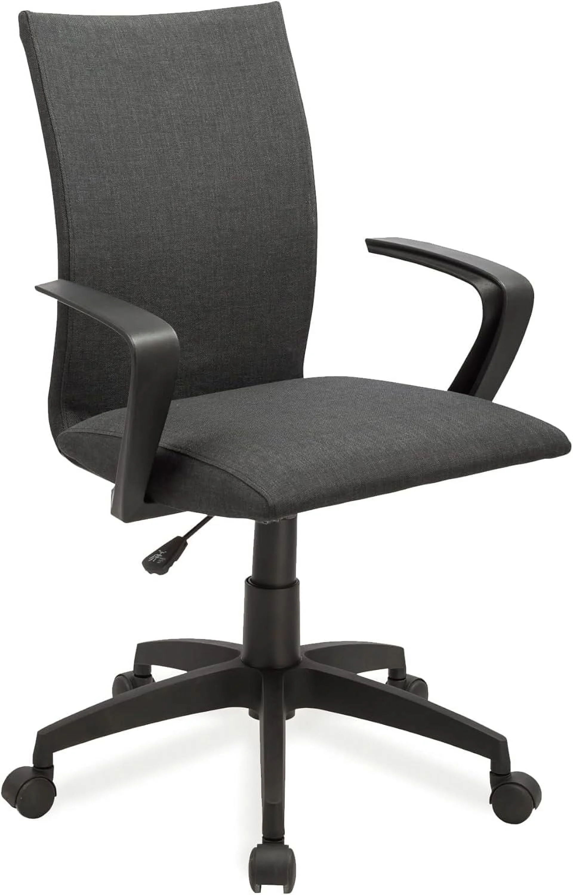 Leick Black Linen Apostrophe Office Chair With Black Caster Base