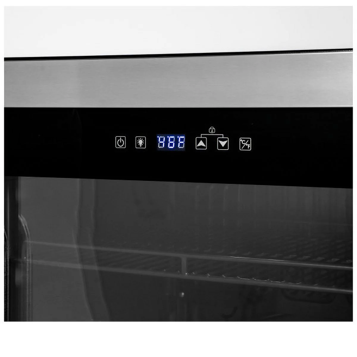 Magic Chef 2.1 Cu Ft Commercial Merchandiser - Black and Stainless 18.9 w x 25.2 h x 16.9 d