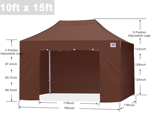 ABCCANOPY Easy Pop Up Canopy Tent with Sidewalls 10x10 Commercial -Series, White