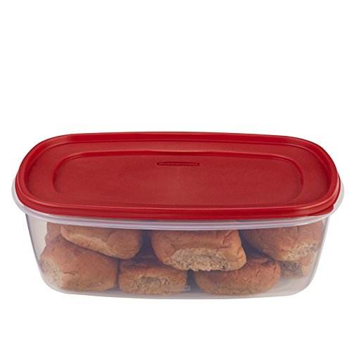 Rubbermaid Easy Find Lids Food Storage and Organization Containers, Set of 2 (4 Pieces Total), Racer Red