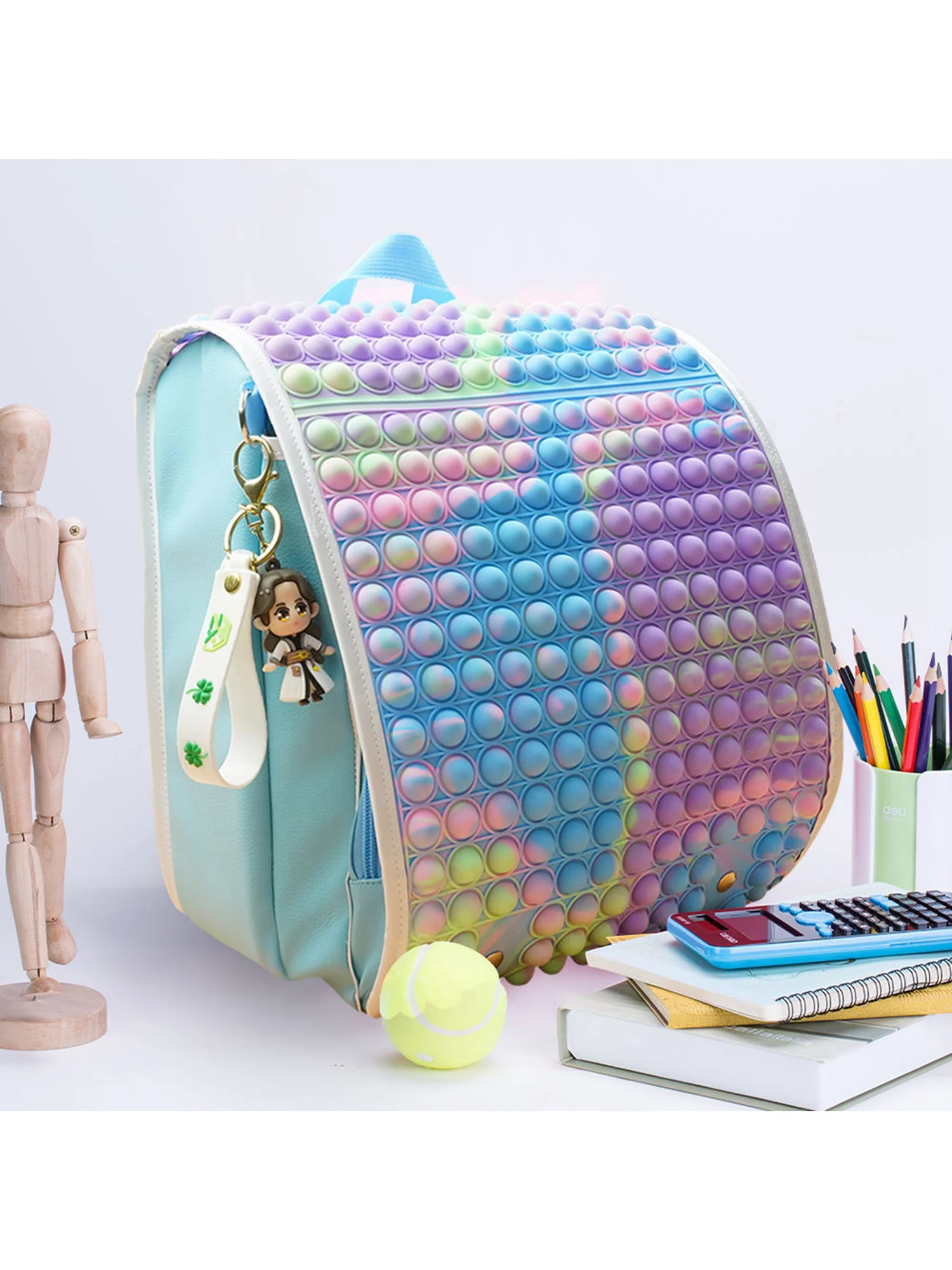 Tie-dye Fidget Backpack, Giant Push Bubble Fidget Sensory Toy Bag, Large Poppet Backpack Fidget School Book Bags for Kids Travel Bag, Stress Relief Anti-Anxiety Toy for Teenager