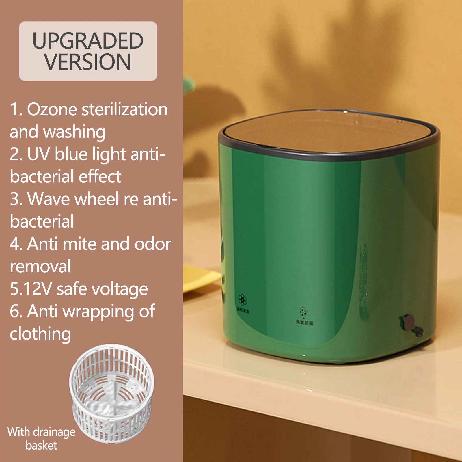 Back to School Savings! Feltree Portable Underwear Washing Machine, Washing Machine, Small Household Travel Mini Fully Automatic Crayfish Sock Washing Tool