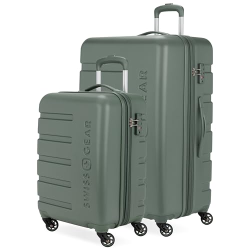 SwissGear 7366 Hardside Expandable Luggage with Spinner Wheels, White, Carry-On 19-Inch