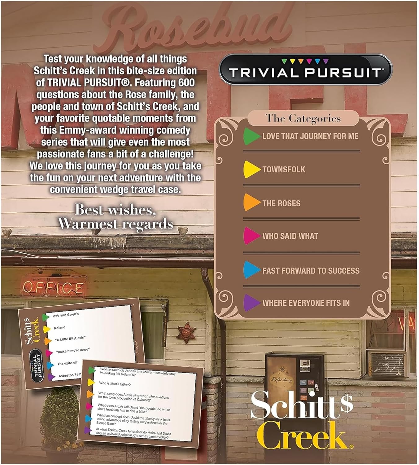 USAOPOLY Trivial Pursuit Schitt's Creek Edition | Trivia Game Questions from Schitt's Creek | 600 Questions & Die in Travel Container | Officially Licensed Schitt's Creek Game