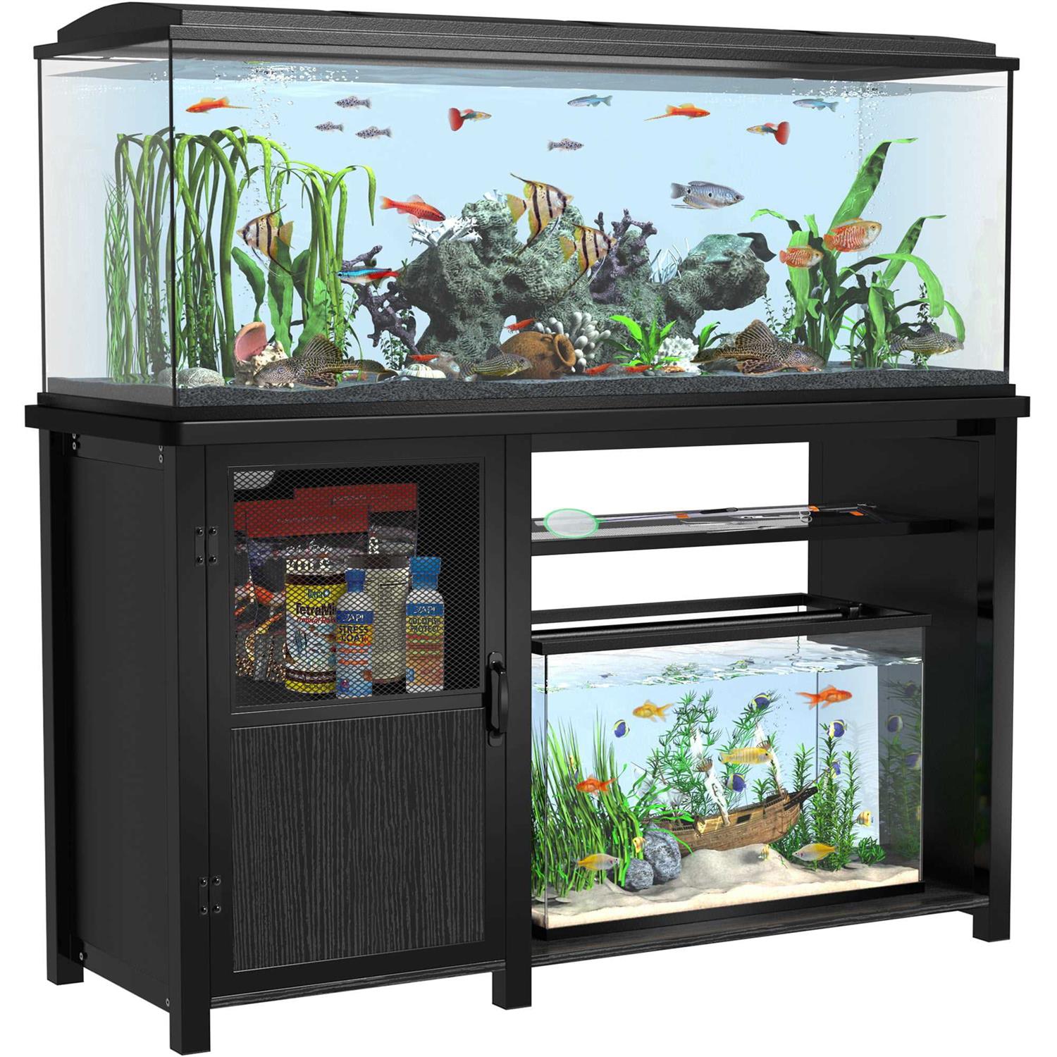 GDLF 55-75 Gallon Fish Tank Stand Heavy Duty Metal Aquarium Stand with Cabinet for Fish Tank Accessories Storage,52 L*19.68 W,850LBS Capacity - Pet Supplies online store