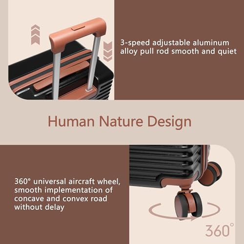 20-Inch Carry on Luggage,Carry-on Suitcase with Spinner Wheels and TSA Lock, 22x14x9 Airline Approved,Hardside Lightweight Travel Carry-on Luggage,Small Rolling Luggage (Beige, 20 Inch)