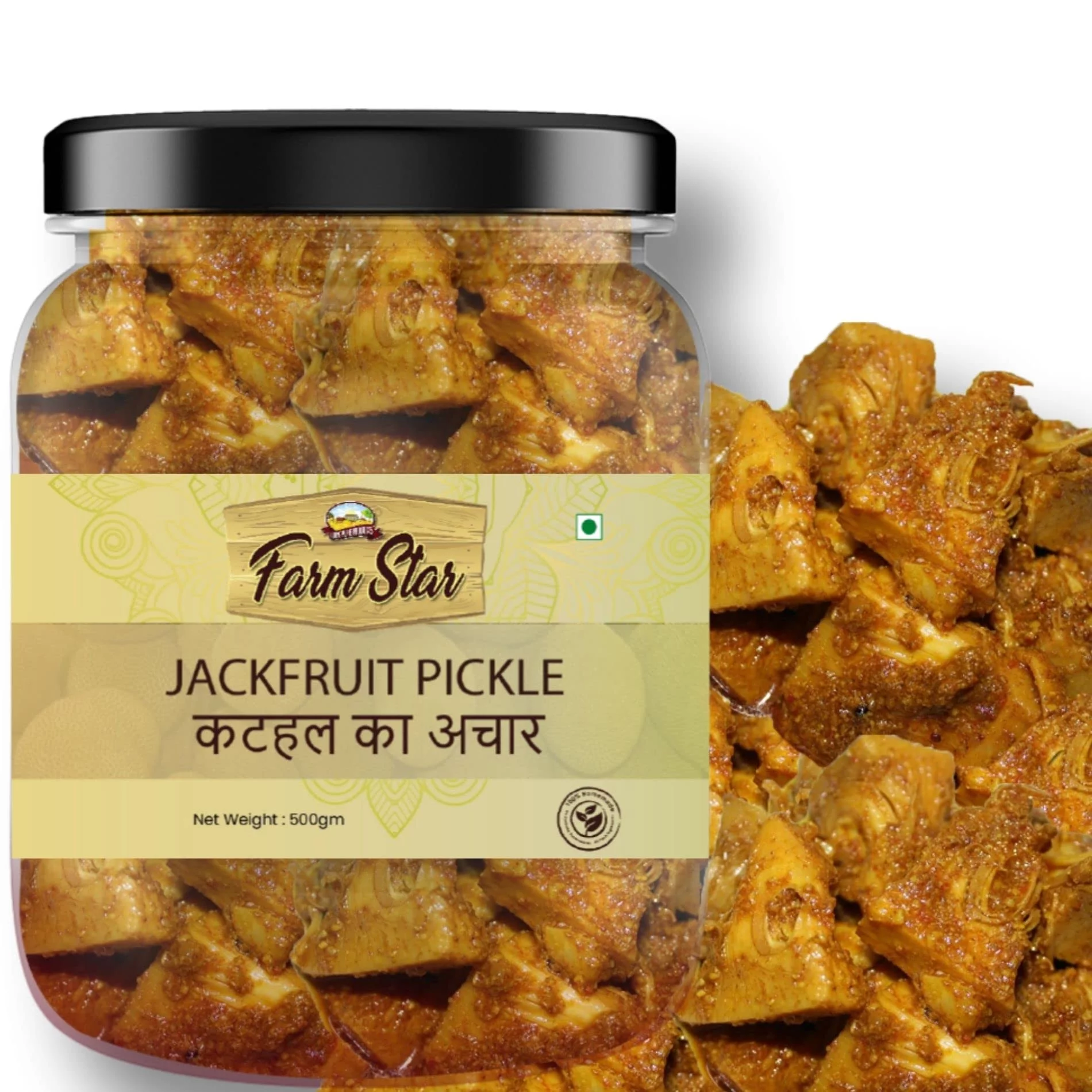 Farm Star Kathal Ka Achar-Jackfruit Pickle (500Gram) - 100% Fresh, Homemade With Authentic Taste
