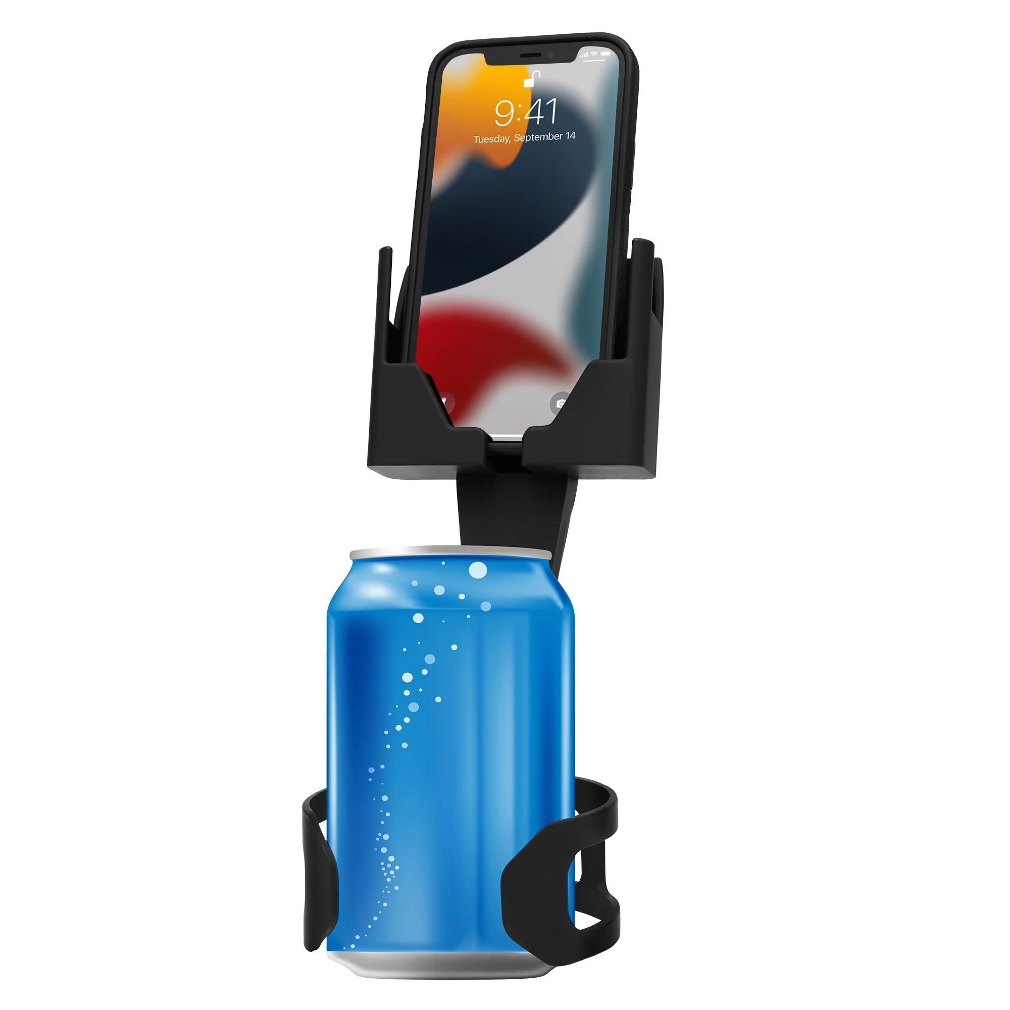 Cell Phone Seat – Phone & Cup Holder Made in USA – Fits Phones with or without Cases in Vertical or Horizontal Position and Doesn’t Block Cup Holder, Charging Ports, Vents, Windshield
