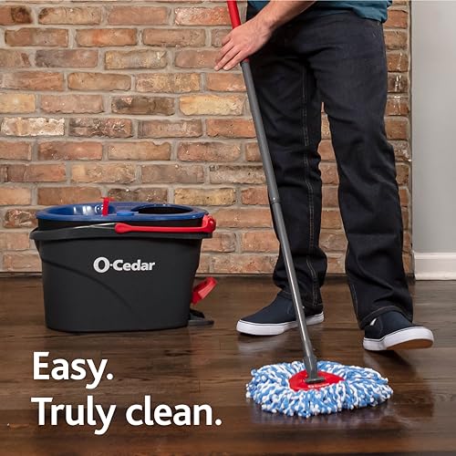 O-Cedar RinseClean Spin Mop & Bucket System | Clean with Clean Water | Removes 99% of Bacteria