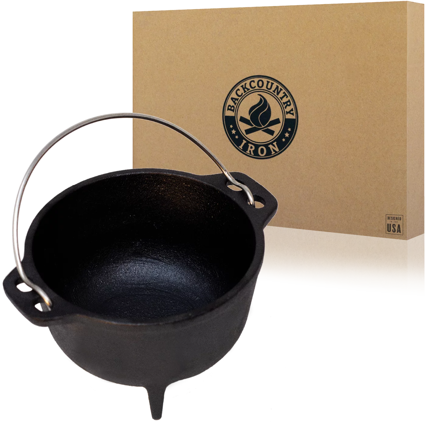 Backcountry Iron 4.75 inch Cauldron Cast Iron Country Kettle for Wicca and Witchcraft